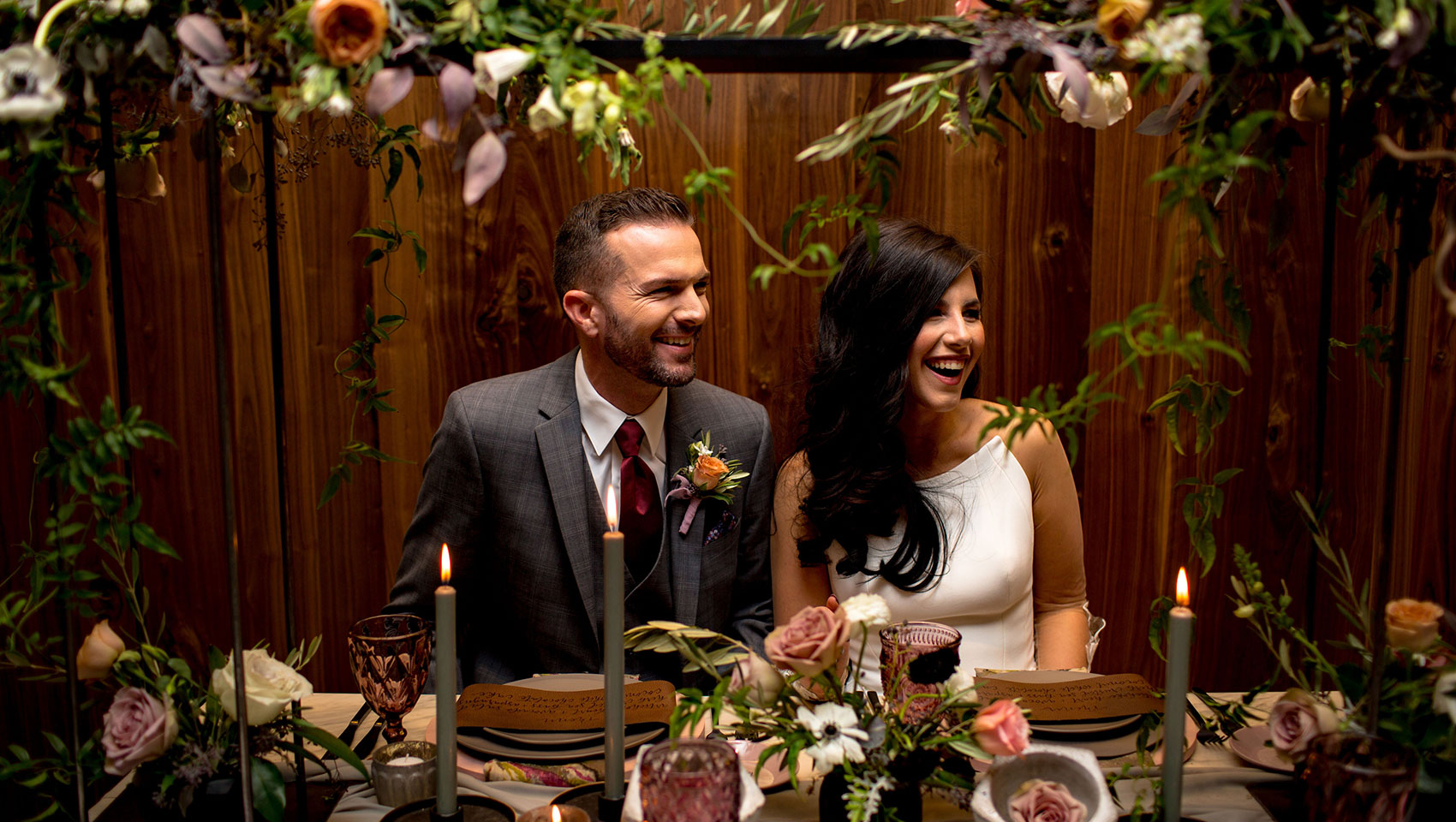 wedding head table reception