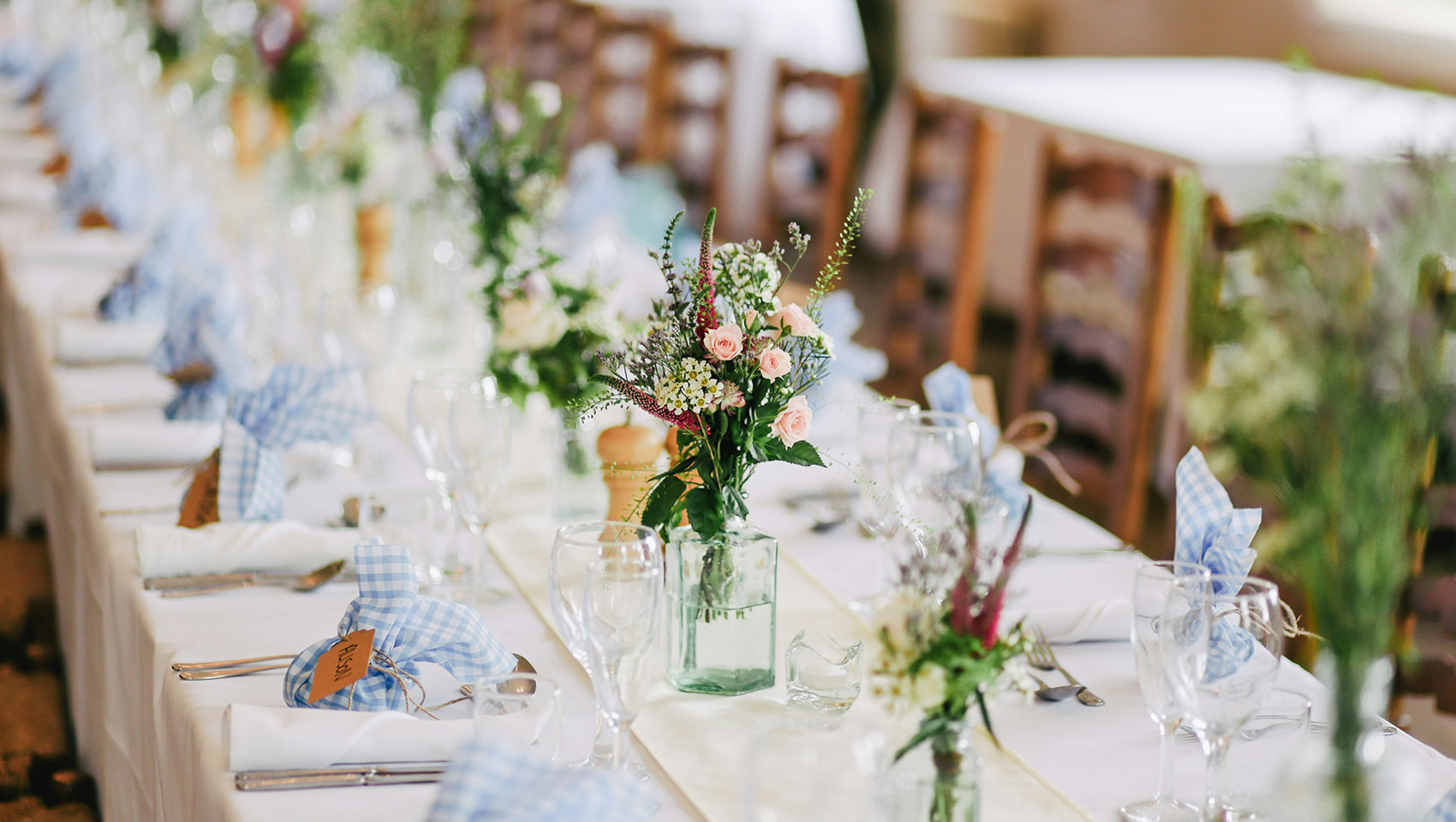 wedding reception event table setup