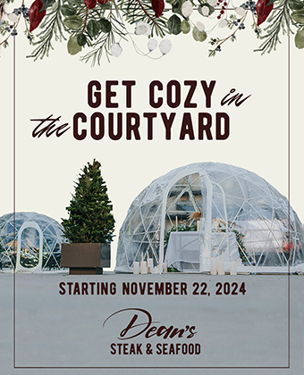 event poster for Cozy in the Courtyard