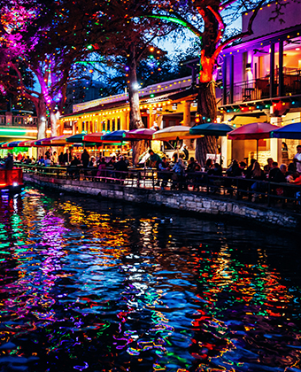 San Antonio Riverwalk, decorated for the holidays